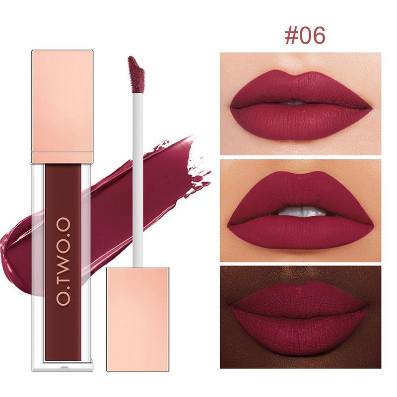 O.TWO.O High-Energy Intensive Matte 18-Color Lip Gloss/Lipstick - Non-Transfer, Velvet Matte Lip Color